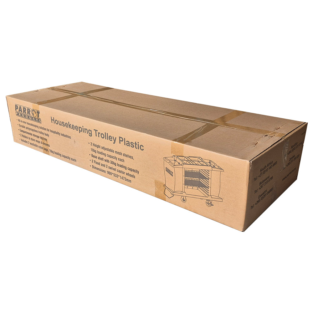 Parrot Products Housekeeping Service Trolley Plastic Utility Cart