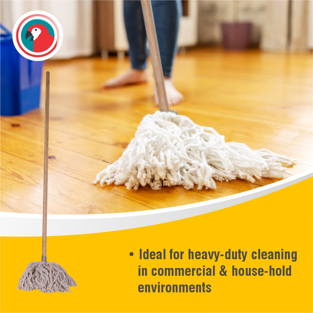 Janitorial Mega Mop Metal Socket 25mm Pine Handle 400g