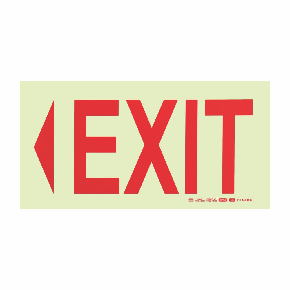 Photoluminescent 190MM Safety Sign - E5 Arrow Right Exit