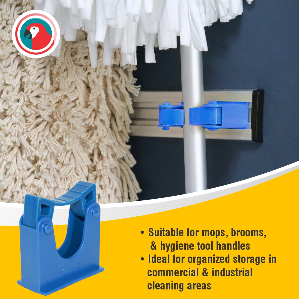 Janitorial Wall Rail Bracket Blue