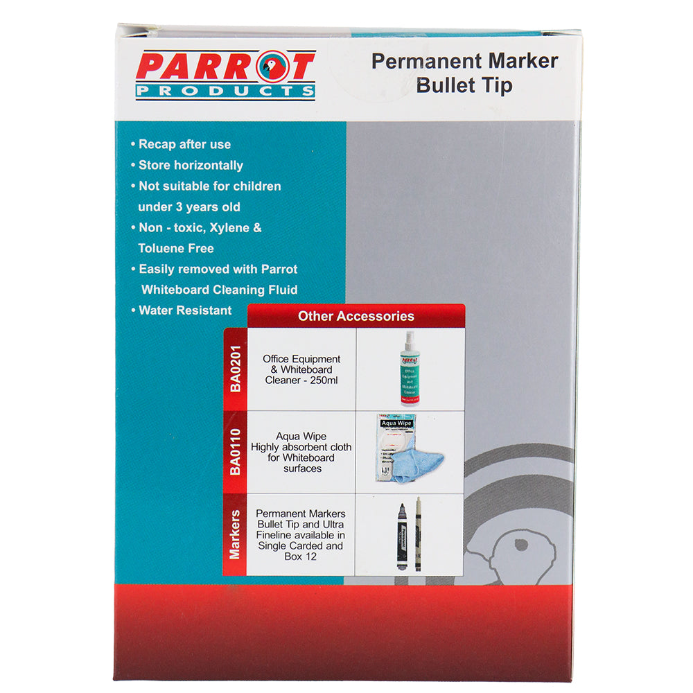 Permanent Markers (Bullet Tip - Box 10 - Black)
