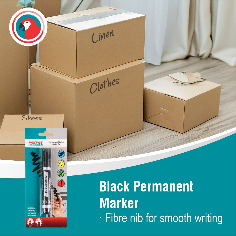 Permanent Markers (Bullet Tip - Box 10 - Black)