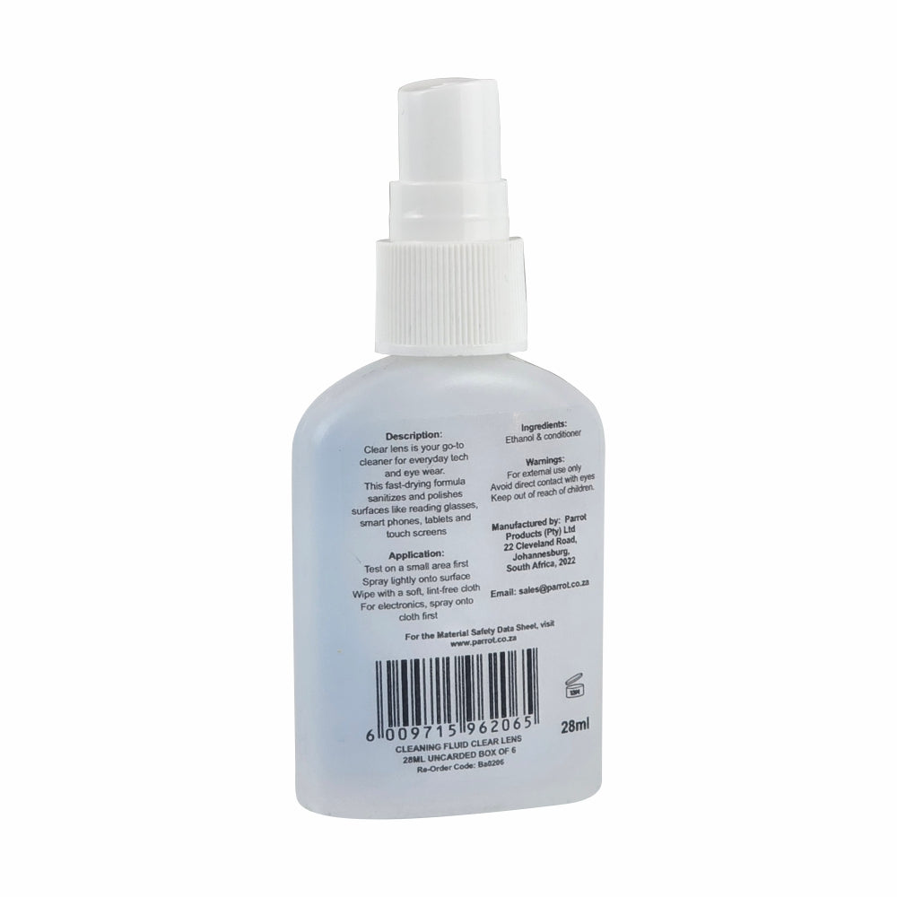 Cleaning Fluid Clear Lens 28ml Uncarded Box Of 6