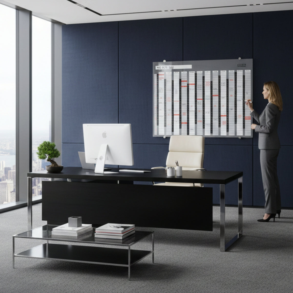 Year Planner Glass Non-Magnetic 1200*900mm
