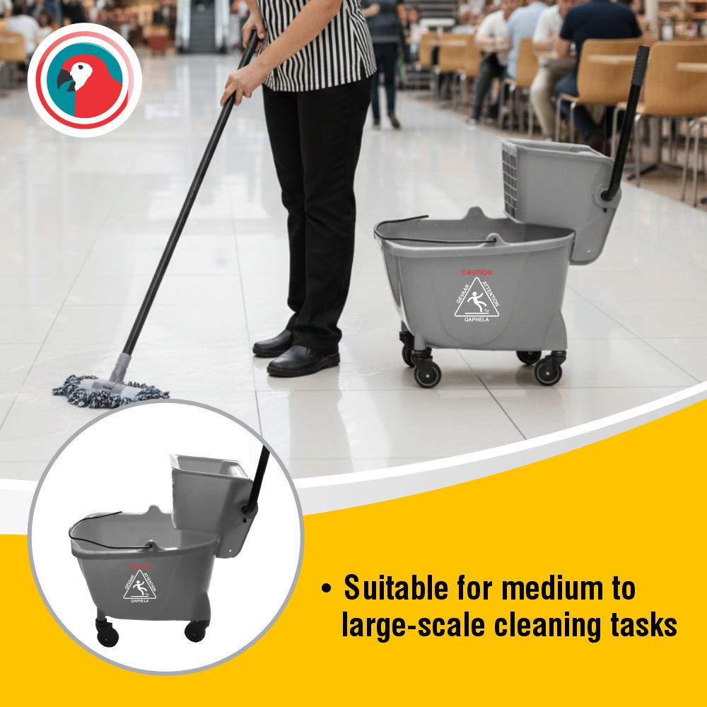 Janitorial Mop Wringer Trolley 34L Commercial Cleaning Bucket