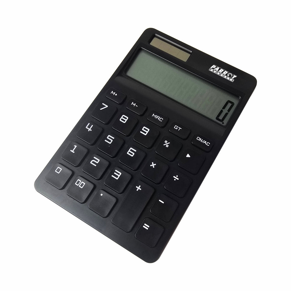 12-Digit Desktop Calculator Black Dual Power
