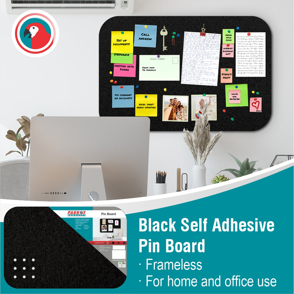 Adhesive Pin Board (No Frame - 600*450mm - Black)