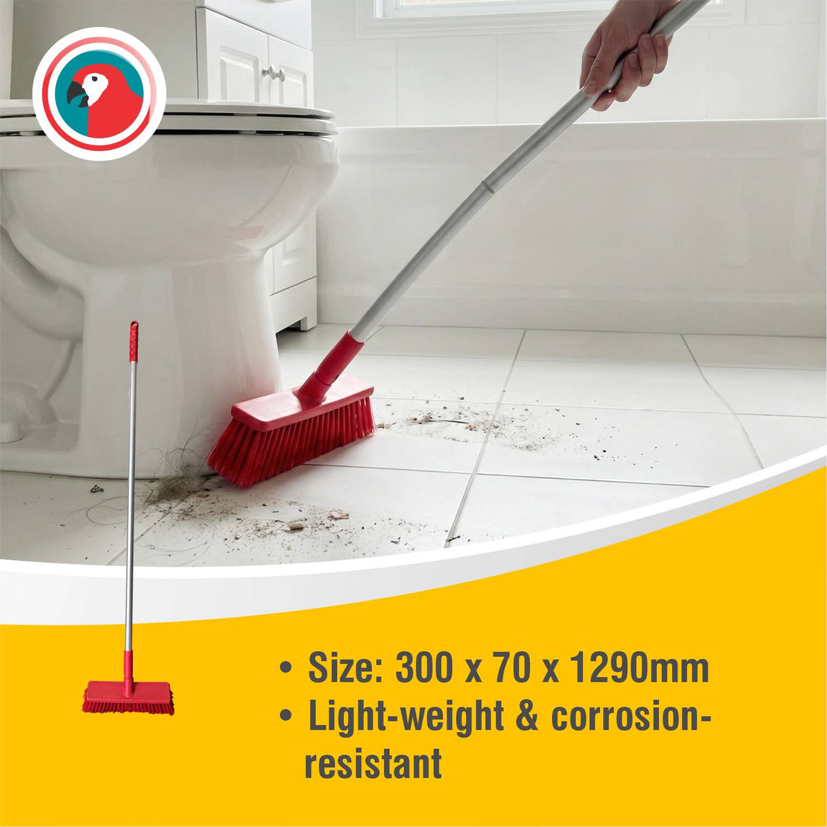 HACCP Soft Bristle Broom Red Commercial Cleaning Broom