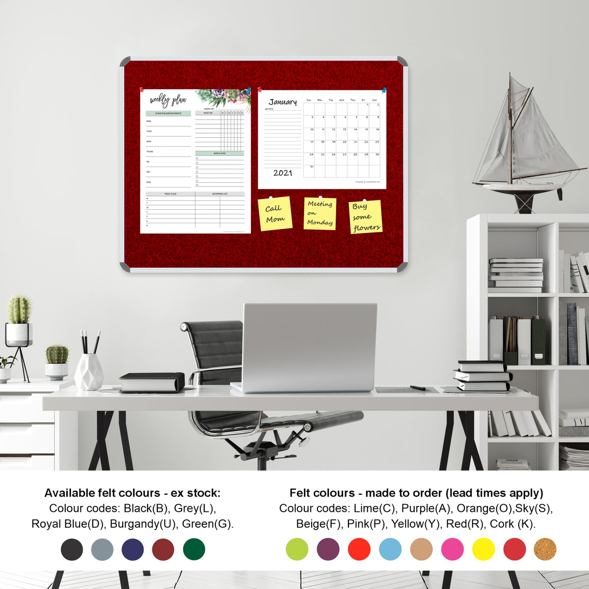 Info Board (Aluminium Frame - 1500*1200mm - Burgandy)