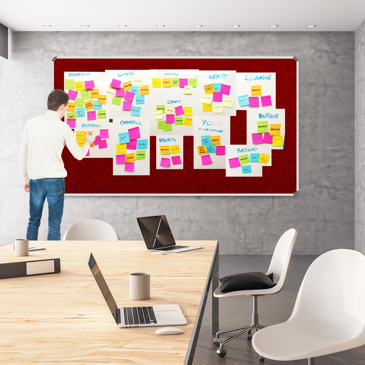 Info Board (Aluminium Frame - 2000*1200mm - Burgundy)