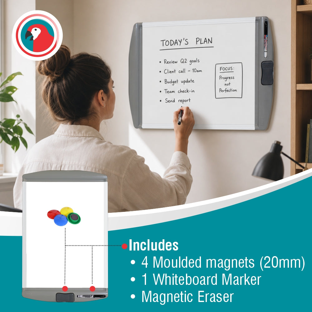 Parrot Products Slimline Magnetic Whiteboard (600*450mm - Retail)