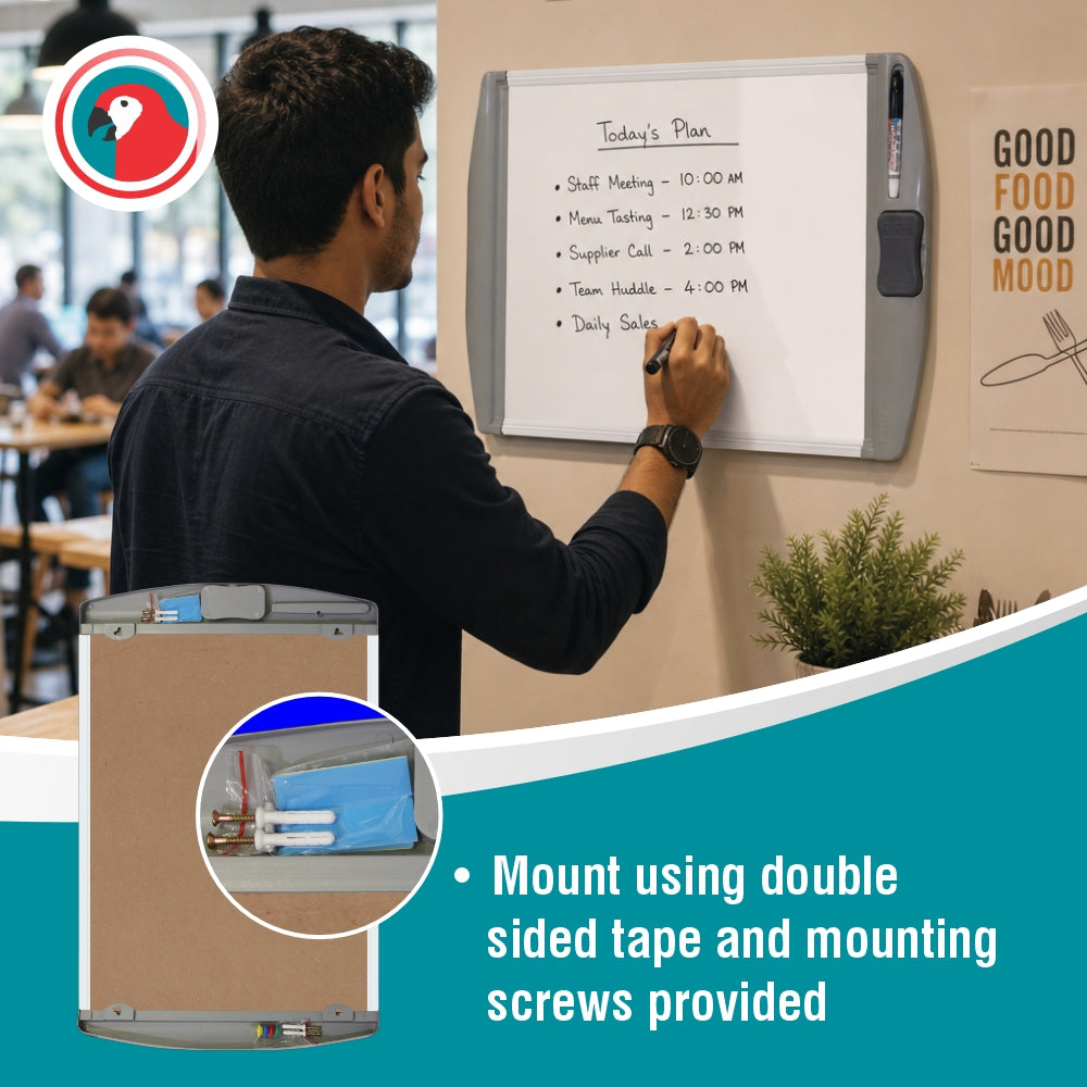 Parrot Products Slimline Magnetic Whiteboard (600*450mm - Retail)