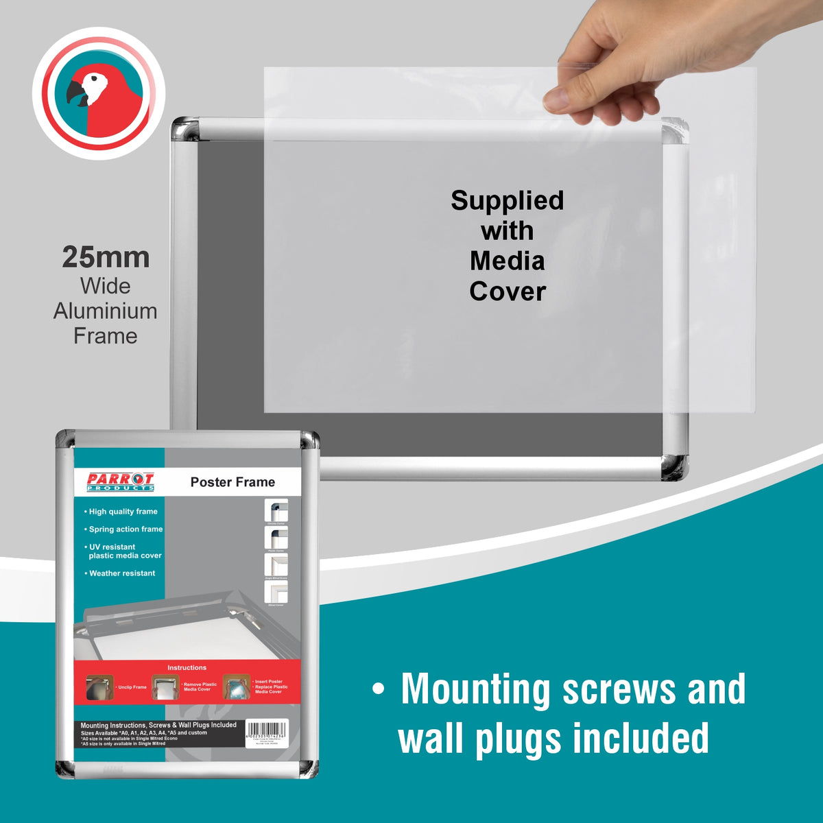 Poster Frame (A2 - 655*480mm - Chrome Corner)