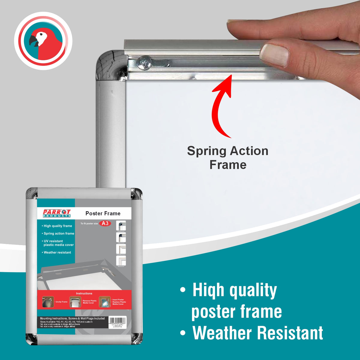 Poster Frame (A3 - 480*360mm - Chrome Corner)