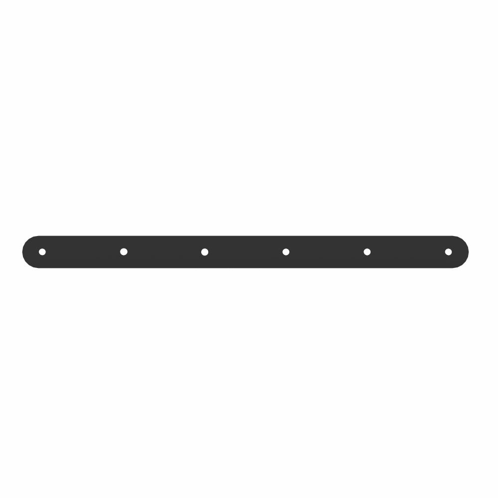 Slatted Panel Multi-Hook Bracket Black Steel Wall Hook Rail