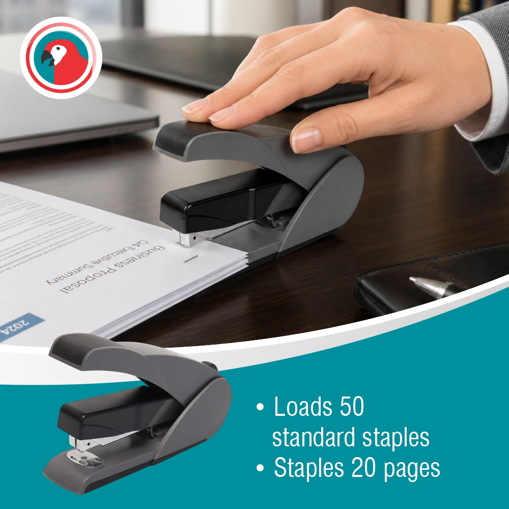 Light Touch Plastic Stapler 105*(24/6 26/6) Black
