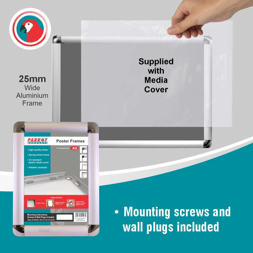 Poster Frame (A4 - 360*270mm - Chrome Corner)