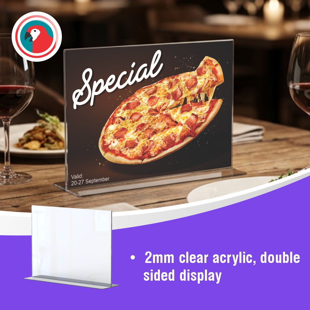 Menu Holder Acrylic Double Sided - A4 Landscape - Box 5