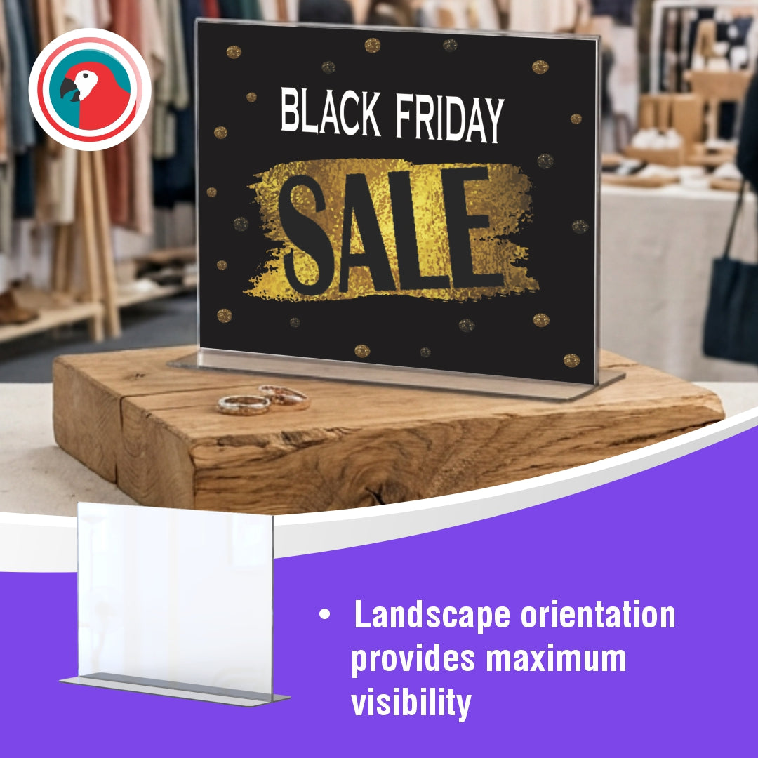 Menu Holder Acrylic Double Sided - A4 Landscape - Box 5