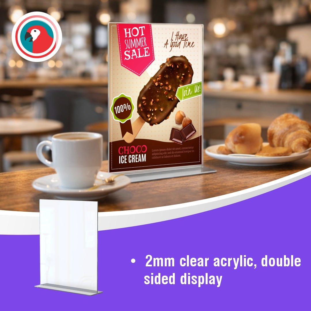 Menu Holder Acrylic Double Sided - A4 Portrait - Box 5