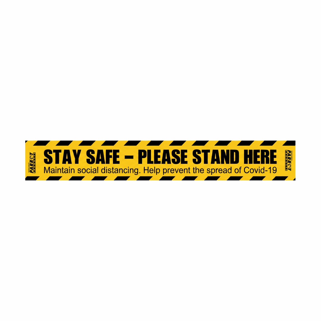 COVID-19 Social Distancing Floor Graphic (600x80mm - Pack of 10)