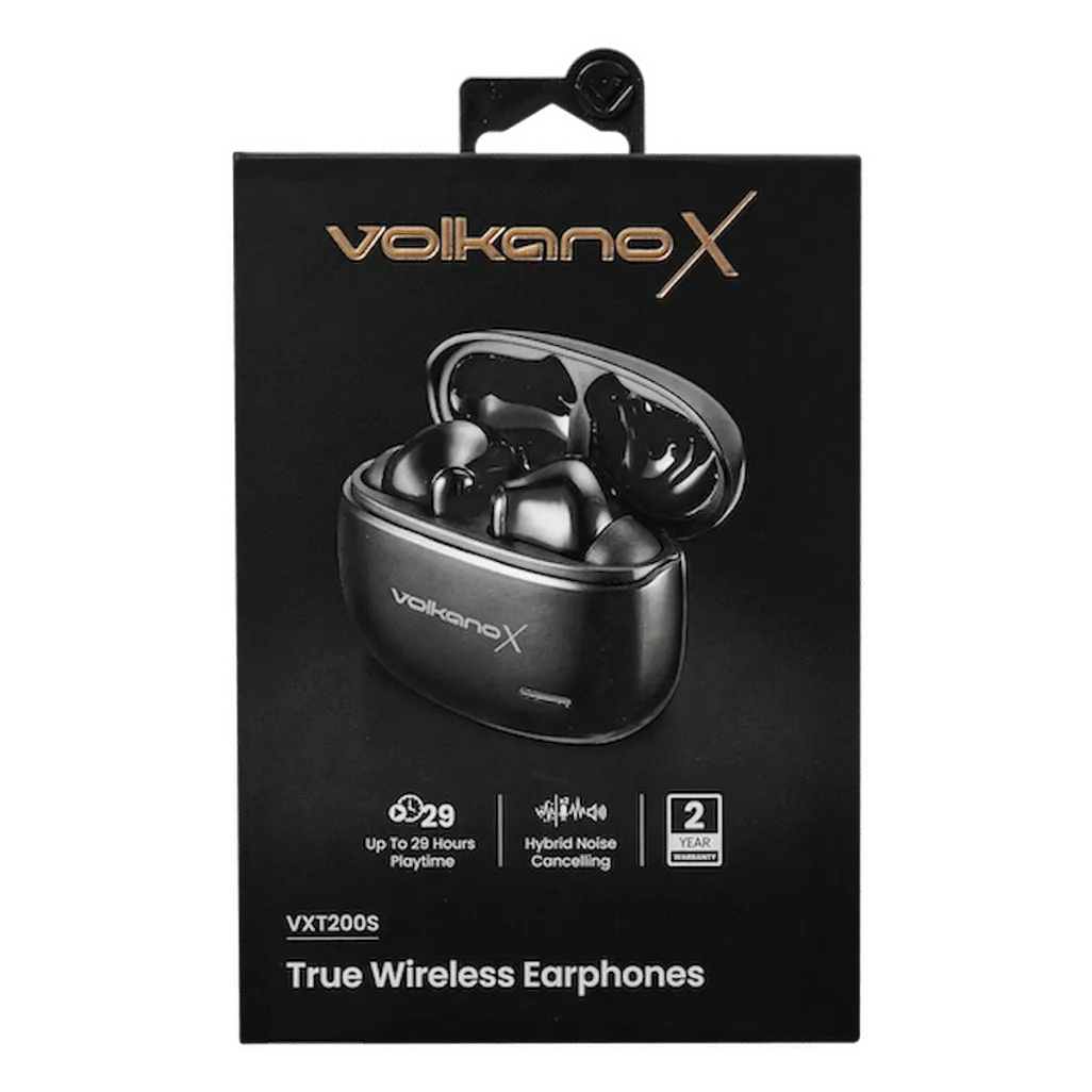 VolkanoX VXT200S Hybrid ANC TWS Earphones - Black