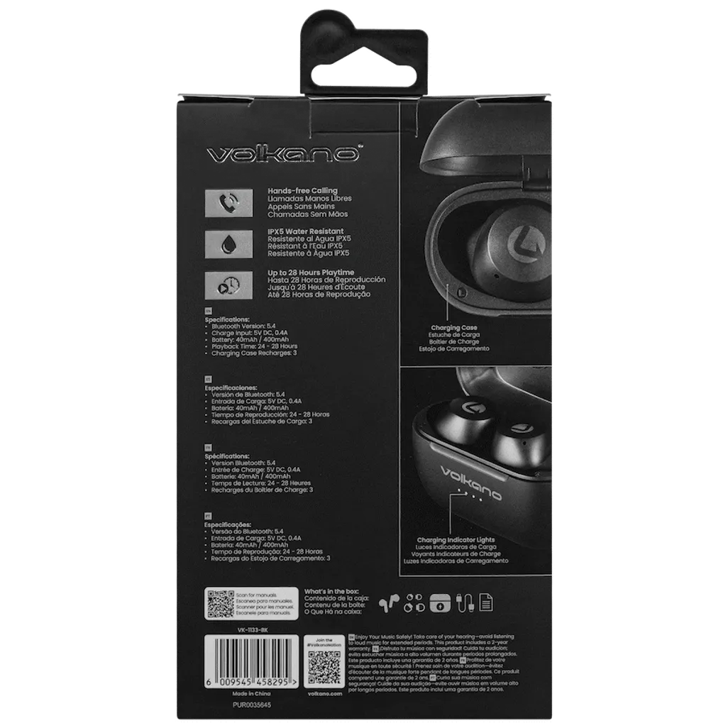 Volkano Pisces 2.0 Series TWS Earphones - Black