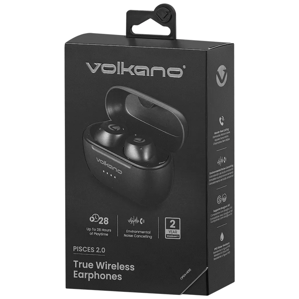 Volkano Pisces 2.0 Series TWS Earphones - Black