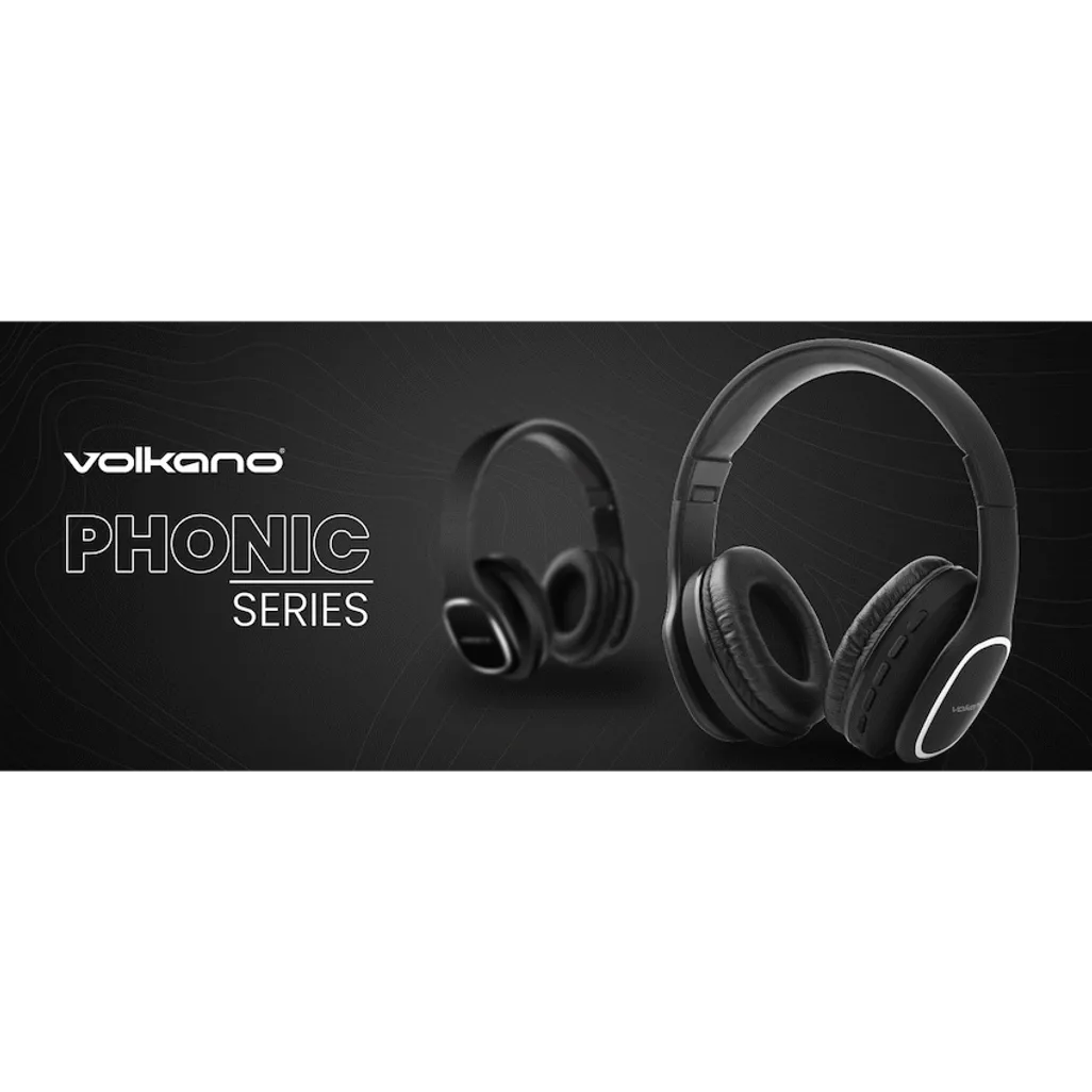Volkano Phonic Series Bluetooth Full Size Headphones - Black