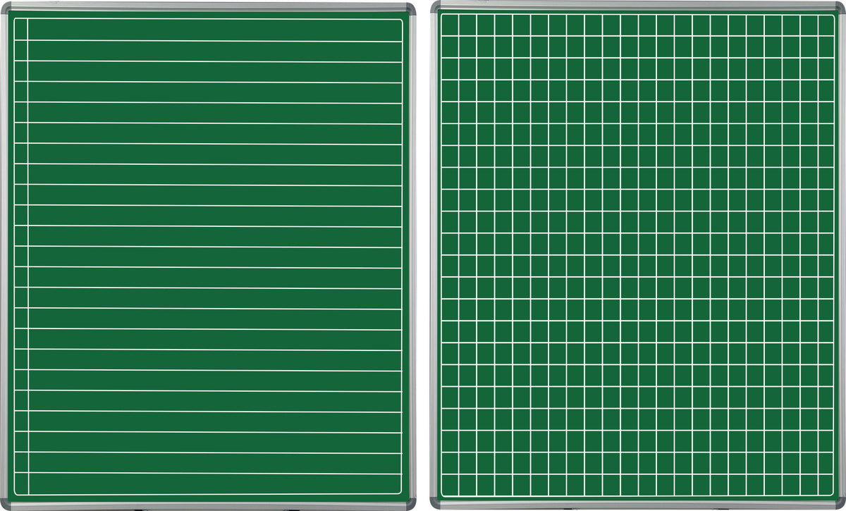 Educational Board Non-Magnetic Chalkboard (1220*910 - Squares and Lines - Swing Leaf - Option B)