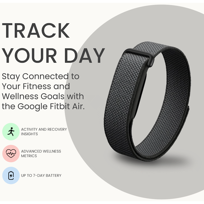 Google Fitbit Air Fitness Activity Tracker Band - Black