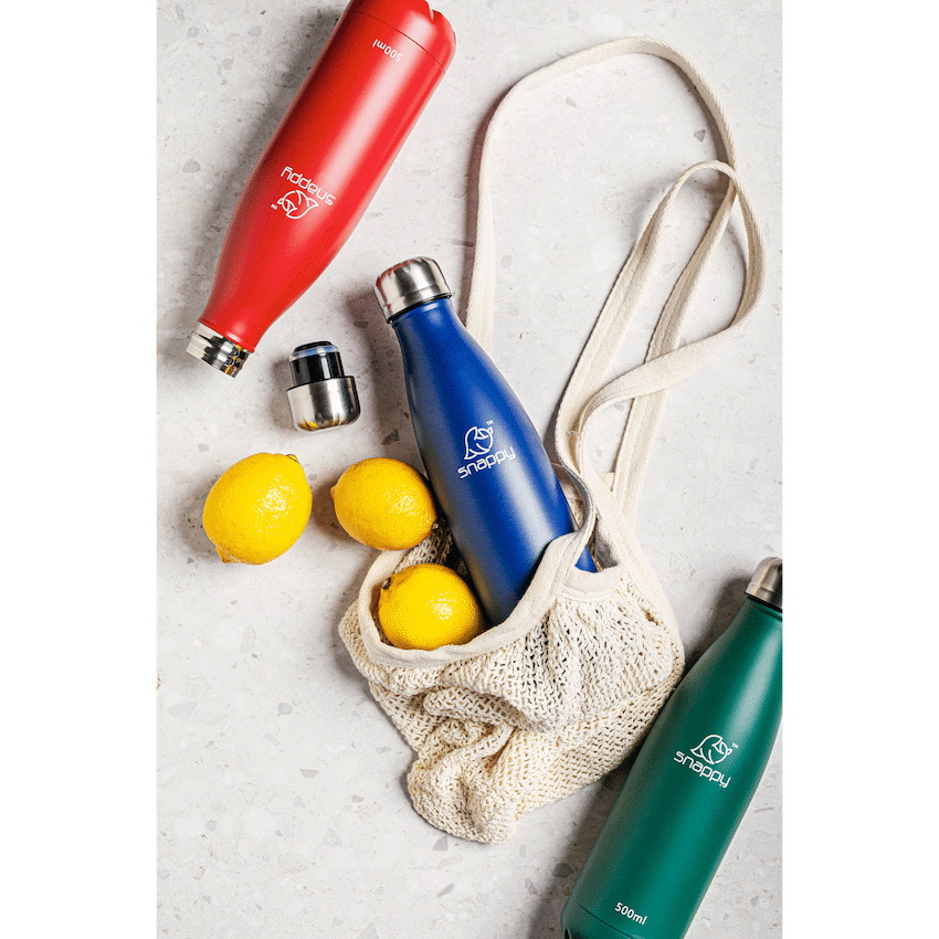 Snappy Stainless Steel Vacuum Bottle 500ml Ocean ( Order in Qty of 6)