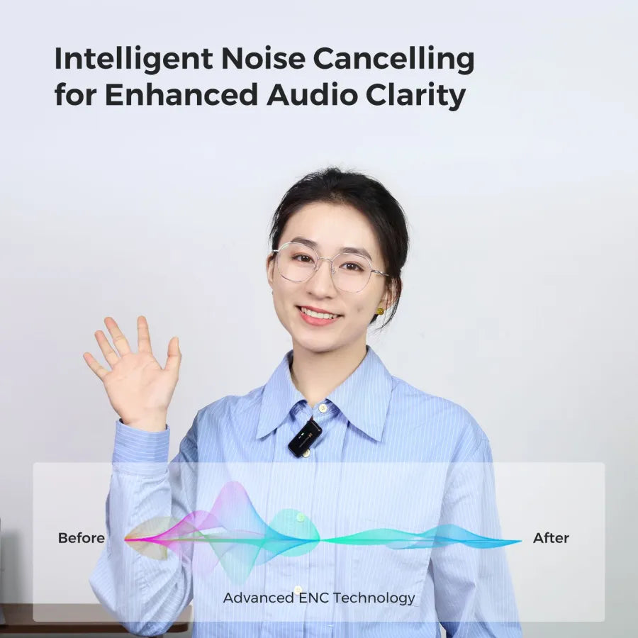 NearStream AWM20D: AI Noise-Canceling Premium Multi-Purpose Wireless Microphone (1TX+1RX) - iDesign Communications