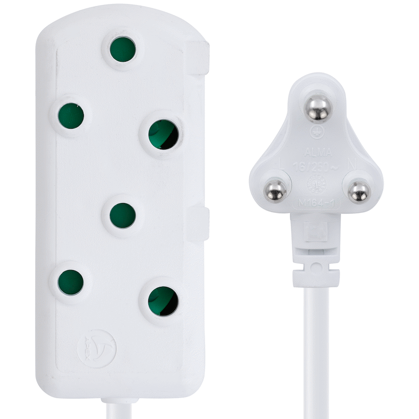 SWITCHED Heavy DUTY Side By Side(SBS) EXTENSION LEADS 3M - WT
