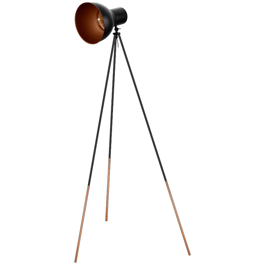 Switched Alora Series Metal Floor Lamp - Black
