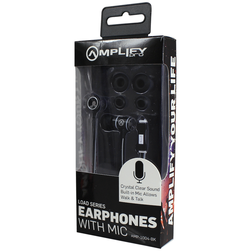 Amplify Load Series Earphones with Mic - Black