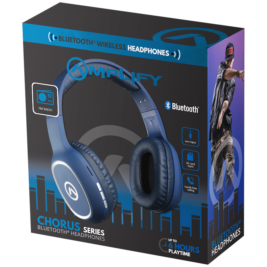 Amplify Chorus series Bluetooth Wireless Headphones - Dark blue