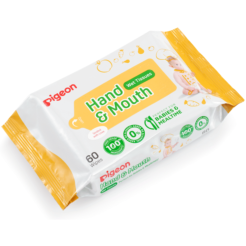 Pigeon - Hand and Mouth Wipes 60s 2-in-1