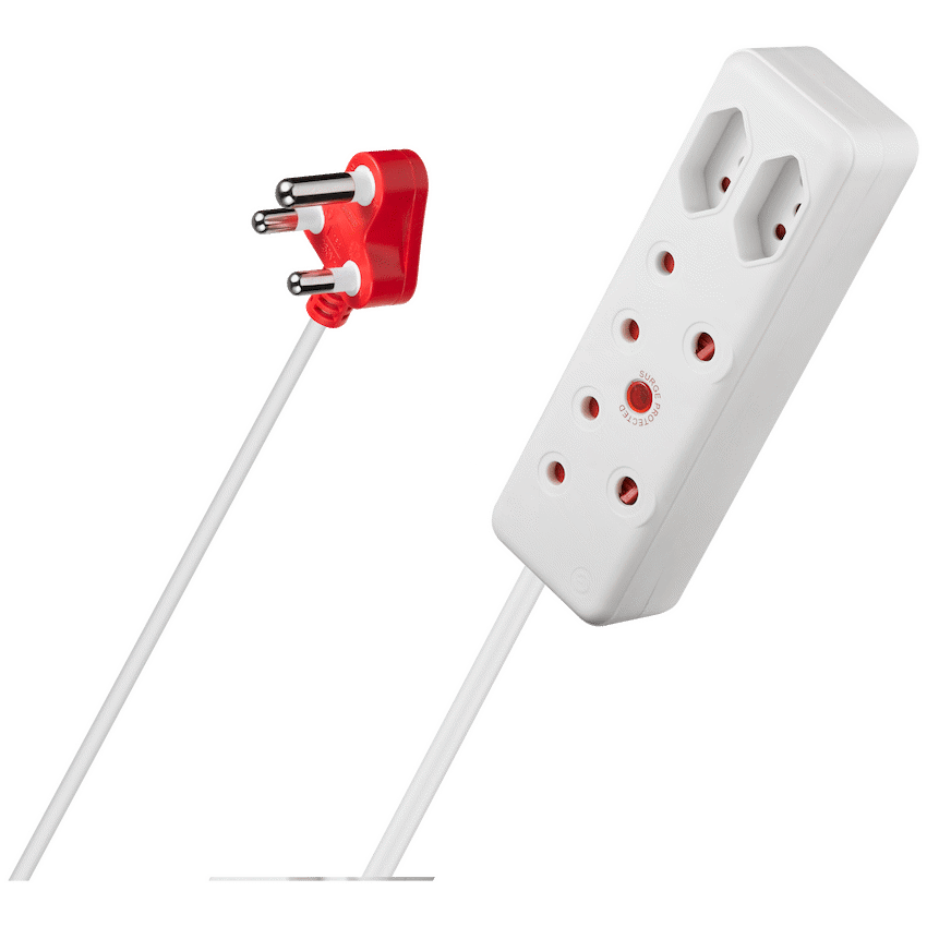 Switched 4-Way Medium Surge Extension Lead 3m