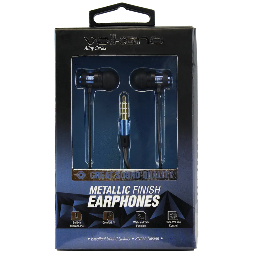 Volkano Alloy Series Metal Earphone - Blue
