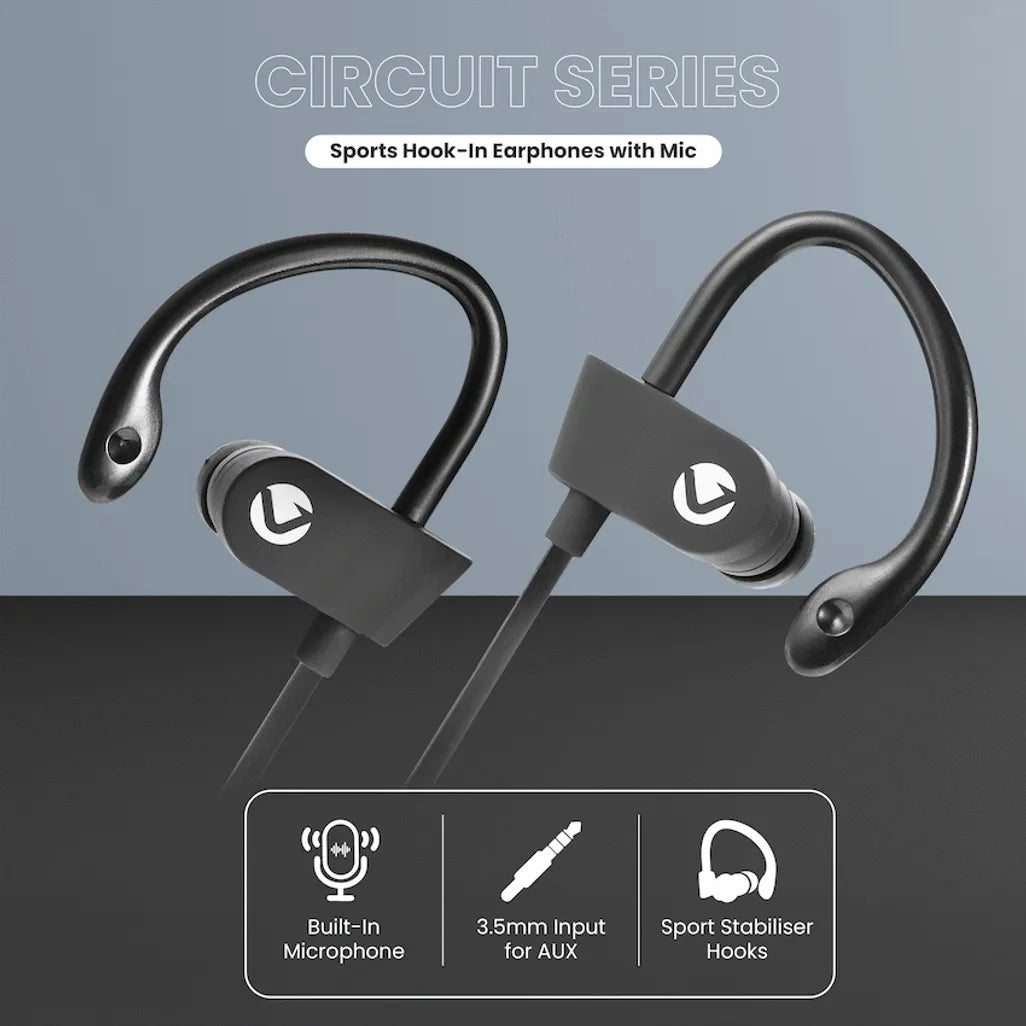 Volkano Circuit Series Sports Hook-In Earphones with Mic