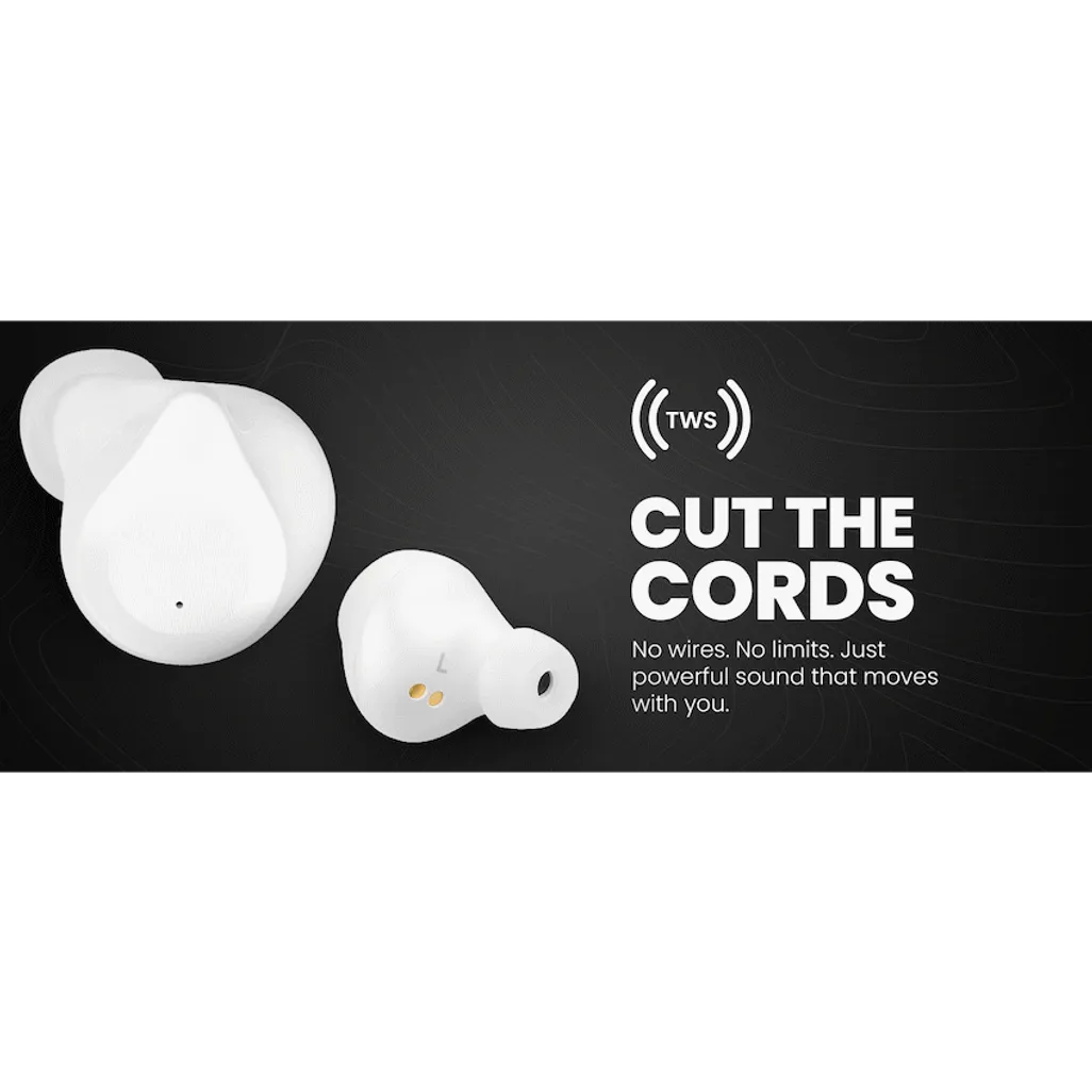 Volkano Scorpio Series True Wireless Earphones - White