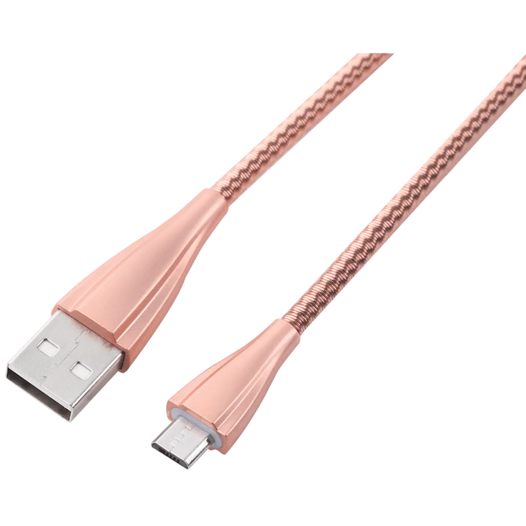 Volkano Fashion Series Micro USB Cable 1.8m - Rose Gold