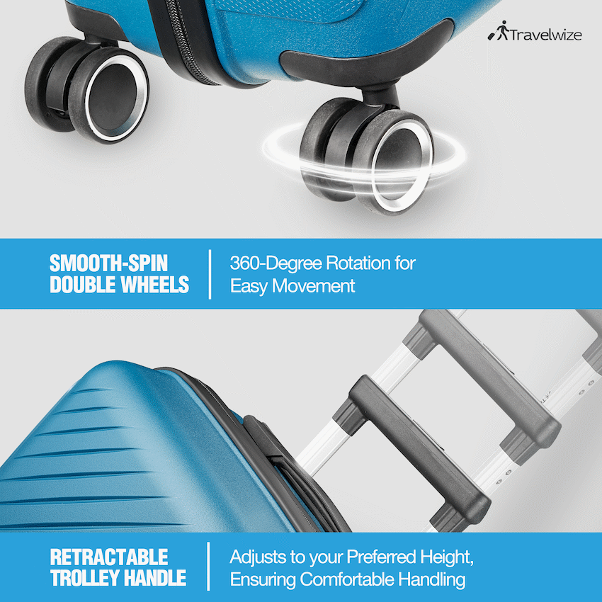 Travelwize Paros PP 4-Wheel Spinner 65cm Luggage - Teal