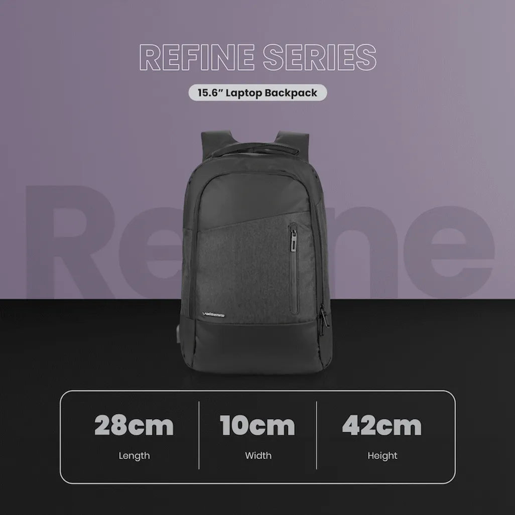 Volkano Refine 15.6 inch Laptop Backpack - Black/Charcoal