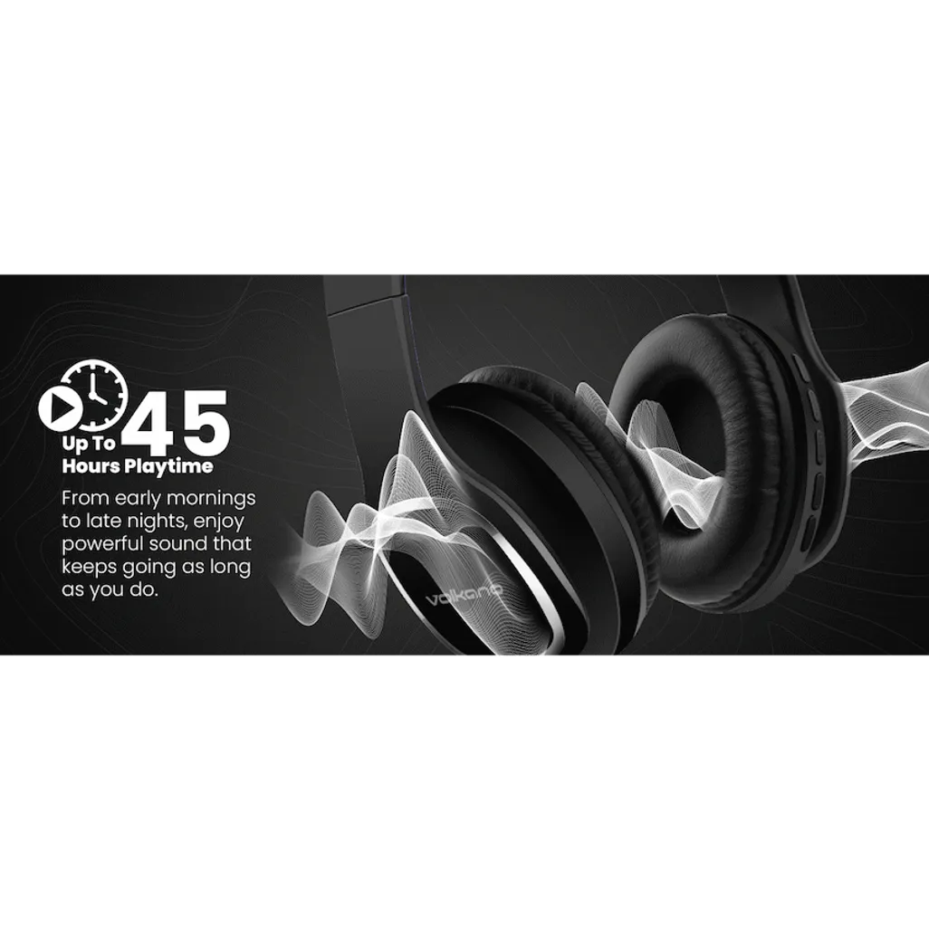 Volkano Phonic Series Bluetooth Full Size Headphones - Black