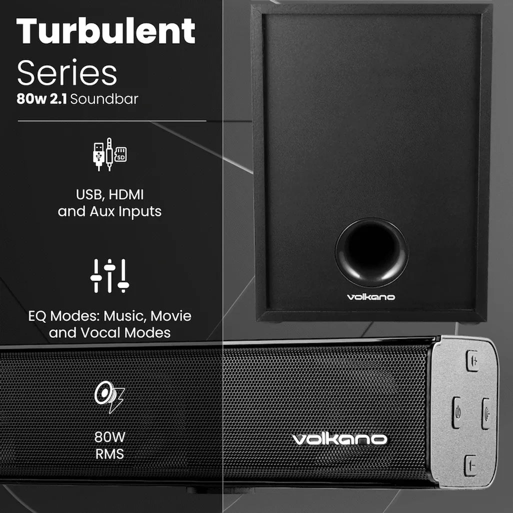 Volkano Turbulent Series 80w 2.1 Soundbar
