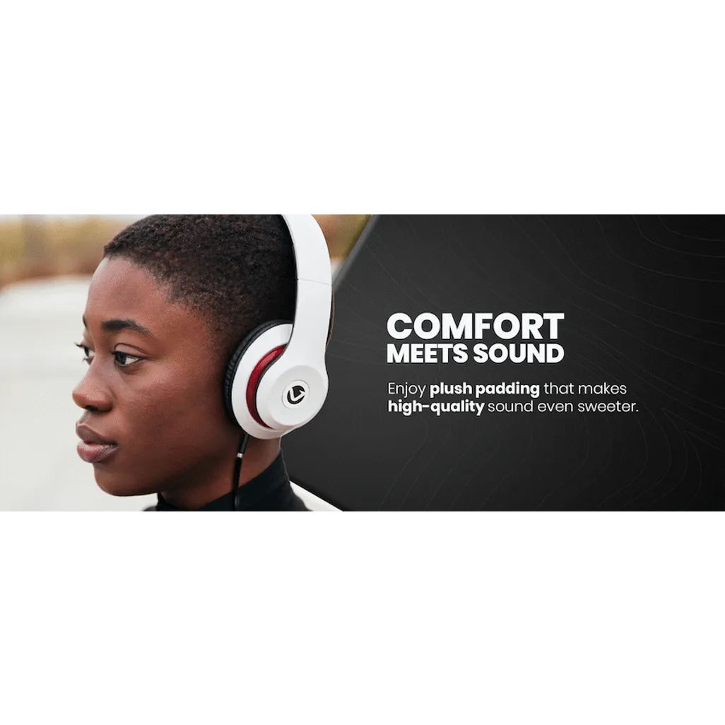 Volkano Falcon Series Headphones with Microphone - White
