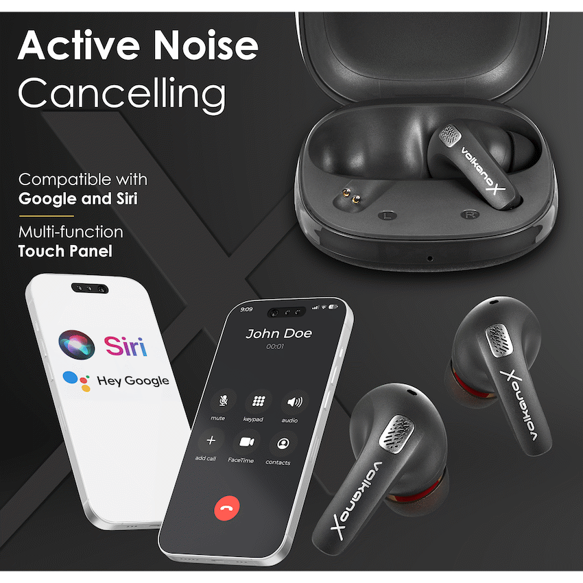 VolkanoX Bliss Series ANC TWS Earphones - Black