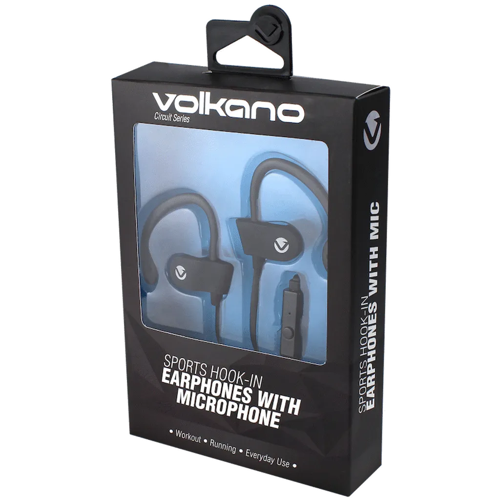 Volkano Circuit Series Sports Hook-In Earphones with Mic